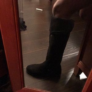 Black knee high boot